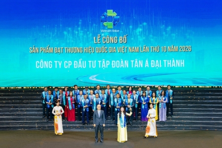 Tân Á Đại Thành lần thứ 7 liên tiếp được vinh danh Thương hiệu Quốc gia Việt Nam
