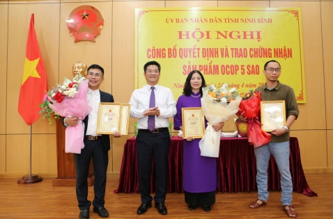 Ninh Bình: Thêm 4 sản phẩm OCOP đạt chuẩn 5 sao quốc gia