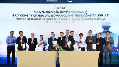 Nhà máy Hoá dầu Stavian Quảng Yên nhận chuyển giao bản quyền công nghệ hàng đầu thế giới