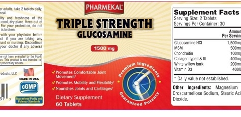 Thực phẩm bảo vệ sức khỏe Pharmekal ® Triple strength Glucosamine 1500MG quảng cáo gây hiểu nhầm như thuốc chữa bệnh