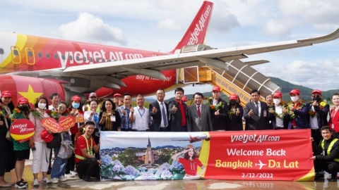 Vietjet khôi phục đường bay thẳng duy nhất giữa Đà Lạt và Băng Cốc với giá chỉ từ 360.000 đồng