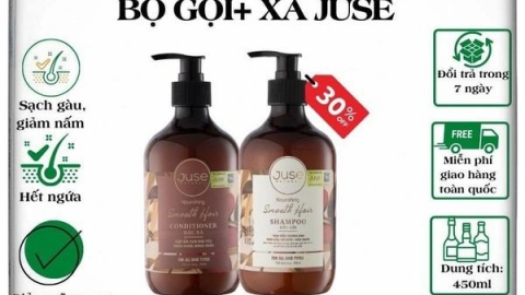 Review bộ đôi chai dầu gội kèm dầu xả JUSE dưỡng ẩm giúp mái tóc suôn mượt bồng bềnh