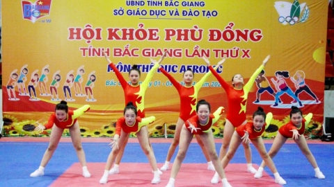 Hội khỏe Phù Đổng tỉnh Bắc Giang: Hơn 600 VĐV thi đấu môn thể dục Aerobic
