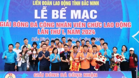 Bế mạc Giải bóng đá công nhân viên chức lao động tỉnh Bắc Ninh lần thứ I
