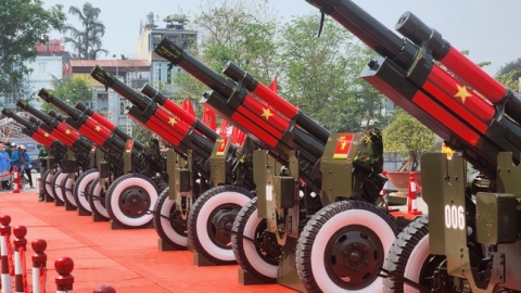 Dàn pháo chuẩn bị cho Lễ kỷ niệm 70 năm Chiến thắng Điện Biên Phủ