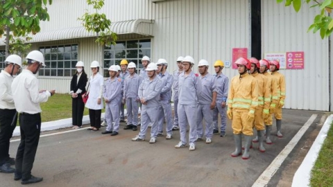 THACO INDUSTRIES diễn tập ứng phó sự cố cháy nổ và cứu nạn cứu hộ tại Nhà máy Linh kiện Nhựa