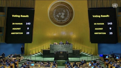 Thông qua Nghị quyết trao thêm quyền cho Palestine với tư cách Nhà nước quan sát viên