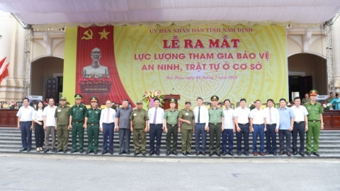 Nam Định ra mắt lực lượng tham gia bảo vệ an ninh, trật tự ở cơ sở