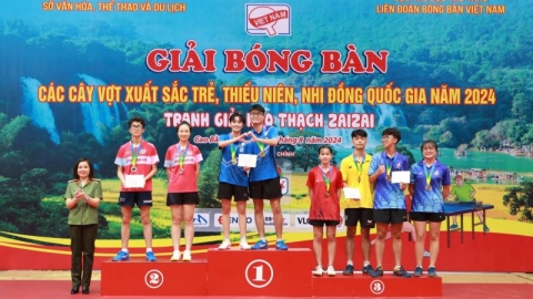 Bóng bàn CAND - T&T về nhất toàn đoàn với 14 huy chương vàng giải trẻ quốc gia