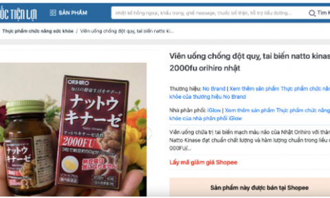 Cảnh bảo sản phẩm Orihiro Nattokinase capsules quảng cáo gây hiểu lầm như thuốc chữa bệnh