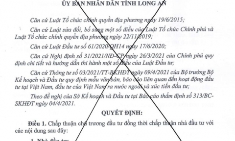 Long An: Văn bản chấp thuận chủ trương đầu tư dự án KCN Thuận Thành Phát Land – Long An là giả mạo
