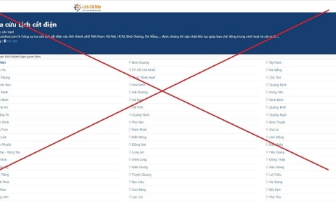 Cảnh báo xuất hiện website lạ thông tin sai về lịch ngừng giảm cung cấp điện