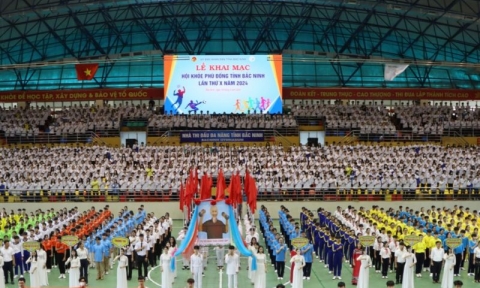 Tổng duyệt chương trình Lễ khai mạc Hội khỏe Phù Đổng tỉnh Bắc Ninh lần thứ X, năm 2024