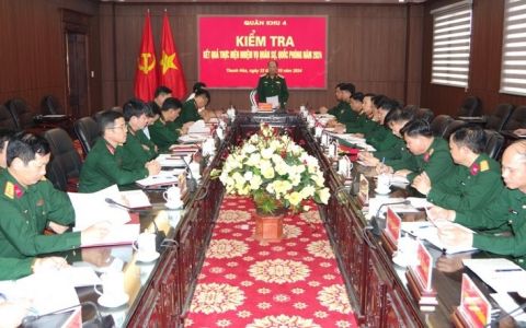 Bộ Tư lệnh Quân khu 4 kiểm tra kết quả thực hiện nhiệm vụ quân sự, quốc phòng tại Thanh Hóa
