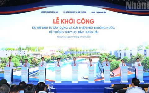 Tổng Bí thư, Chủ tịch nước Tô Lâm dự lễ khởi công Dự án đầu tư xây dựng và cải thiện môi trường nước hệ thống thủy lợi Bắc Hưng Hải