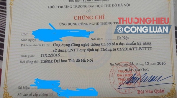 Cấp chứng chỉ CNTT: Trường ĐH Thủ đô Hà Nội có làm trái quy định của Bộ GD&ĐT?