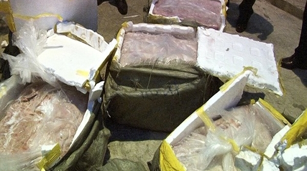 Lạng Sơn: Bắt 450 kg nầm lợn nhập lậu