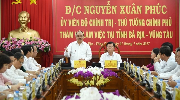 Thủ tướng làm việc với lãnh đạo tỉnh Bà Rịa - Vũng Tàu