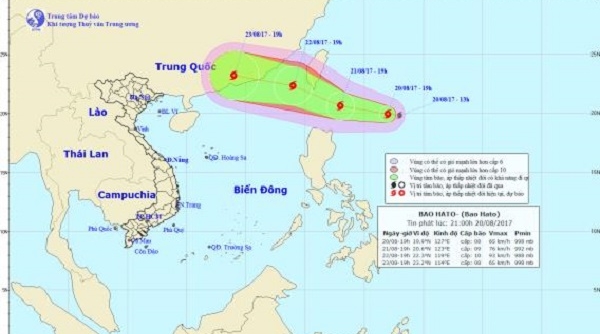 Dự báo thời tiết ngày 21/08: Xuất hiện bão trên Biển Đông