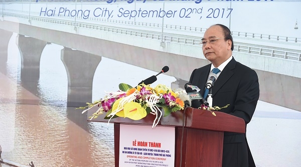Thủ tướng dự lễ hoàn thành đoạn tuyến thuộc Dự án đường ô tô Tân Vũ - Lạch Huyện