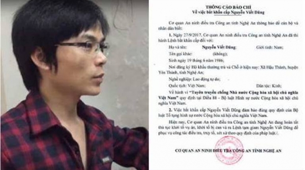 Bắt khẩn cấp đối tượng Nguyễn Viết Dũng có hành vi tuyên truyền chống nhà nước