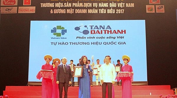 Tân Á Đại Thành vinh dự đạt “Thương hiệu, Sản phẩm, Dịch vụ hàng đầu Việt Nam” năm 2017