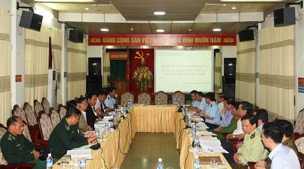 Tổ công tác Ban chỉ đạo 389 quốc gia làm việc với Ban chỉ đạo 389 tỉnh Hà Tĩnh