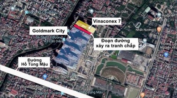 Hà Nội yêu cầu xử lý dứt điểm tranh chấp hạ tầng giao thông giữa Goldmark City và Vinaconex 7