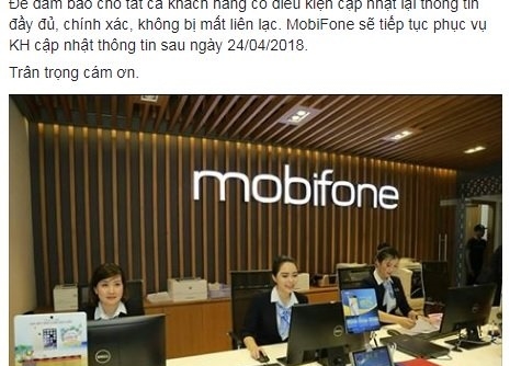 VinaPhone, MobiFone thông báo lùi thời hạn bổ sung thông tin