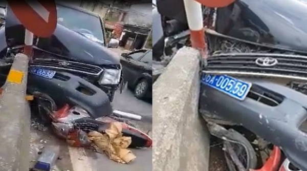 Hà Tĩnh: Xe biển xanh gây tai nạn, hai người nhập viện
