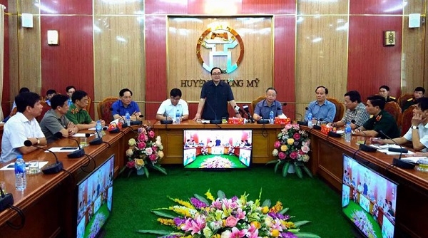 Bí thư Thành ủy Hà Nội chỉ đạo các giải pháp khắc phục hậu quả mưa lũ tại huyện Chương Mỹ