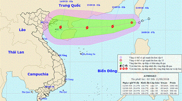Áp thấp nhiệt đới có khả năng mạnh lên thành bão số 5