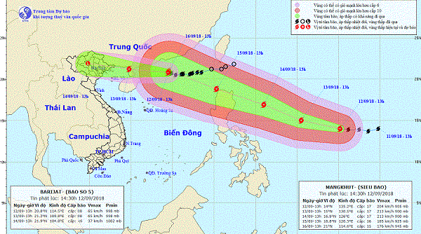 Tin mới nhất về bão số 5 và siêu bão Mangkhut
