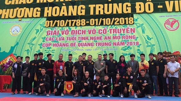 Nghệ An: Khai mạc giải vô địch võ cổ truyền các lứa tuổi năm 2018