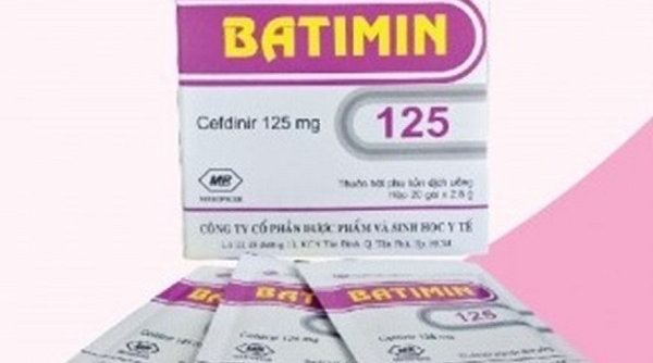 Bộ Y tế: Đình chỉ lưu hành Bột pha hỗn dịch uống Batimin 125