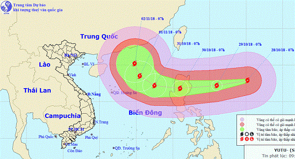 Đề phòng siêu bão Yutu đang tiến gần biển Đông