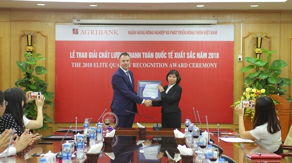 Agribank nhận giải Chất lượng thanh toán xuất sắc năm 2018