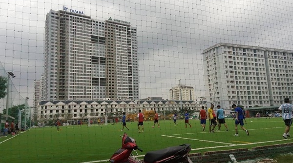 KĐT Thành phố Giao lưu (Nam Từ Liêm, Hà Nội): Đất xây trường học “biến” thành sân bóng