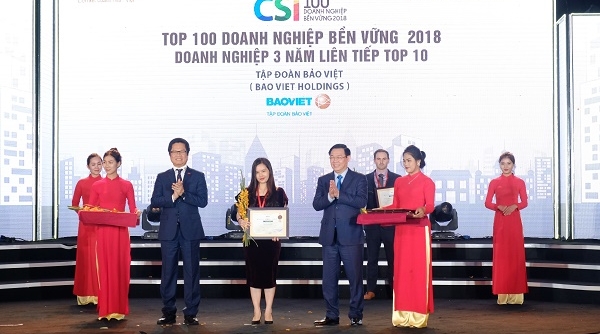 Bảo Việt: Top 10 Doanh nghiệp bền vững Việt Nam năm thứ 3 liên tiếp