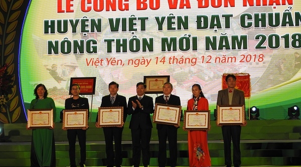 Huyện Việt Yên (Bắc Giang): Long trọng tổ chức Lễ đón bằng công nhận huyện đạt chuẩn NTM