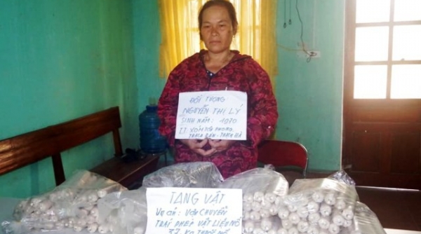 Hà Tĩnh: Bắt quả tang người phụ nữ mang 37 kg thuốc nổ đi bán