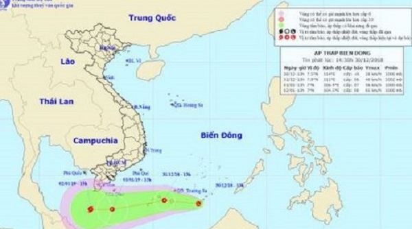 Biển Đông: Xuất hiện vùng áp thấp có khả năng mạnh thành bão