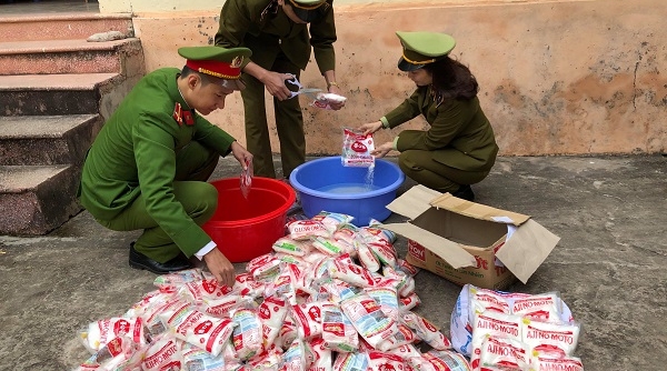 Bắc Giang: Tiêu hủy hơn 170kg bột ngọt giả mạo nhãn hiệu AJI-NO-MOTO