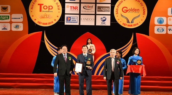 Thép Việt Đức đoạt giải thưởng Top 20 Nhãn hiệu hàng đầu Việt Nam, Top 10 Sản phẩm vàng, Dịch vụ vàng Việt Nam năm 2018