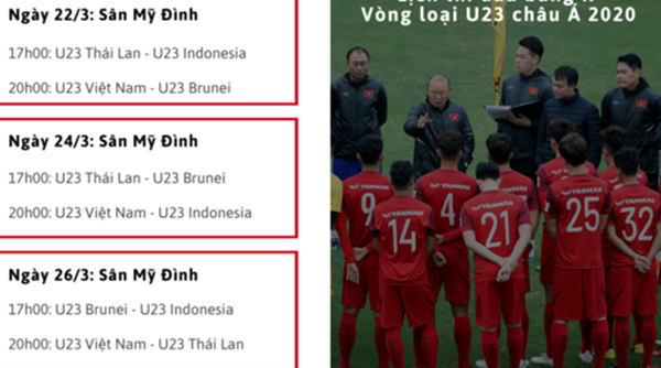 Ngày 10/3, VFF sẽ mở bán vé online vòng loại giải U23 châu Á 2020