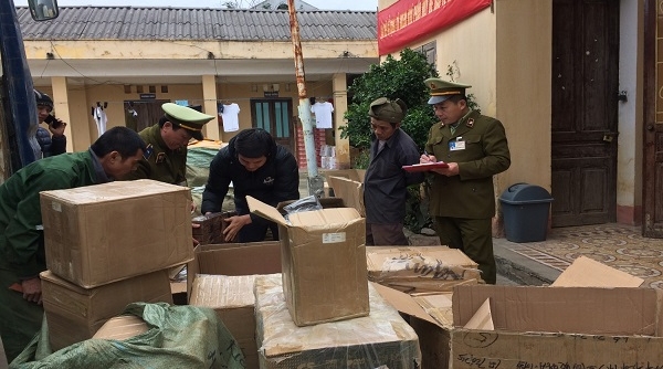 Thu giữ lô hàng thực phẩm đã qua chế biến nhập lậu tại Lạng Sơn