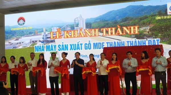 Phó thủ tướng dự lễ khánh thành Nhà máy gỗ MDF Thanh Thành Đạt