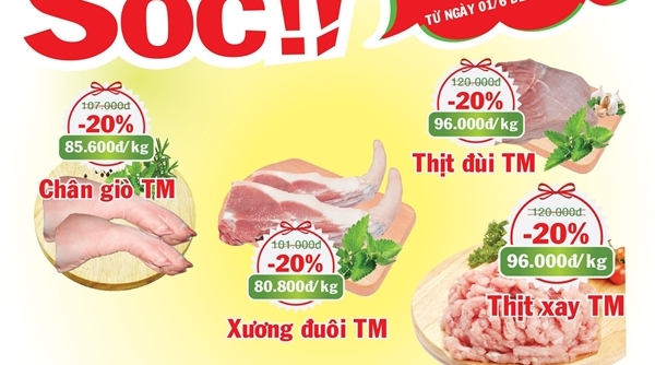 Từ ngày 1 - 10/6/2019, Thịt heo Thảo mộc Sagri giảm giá 20%