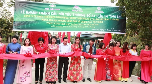 Hải Phòng: Khánh thành hai cây cầu số 34 và số 35 trong chương trình cầu nối yêu thương tại huyện Tiên Lãng