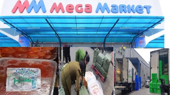 Bắt giữ số lượng lớn hàng nhập lậu đông lạnh từ Trung Quốc tại siêu thị MM Mega Market